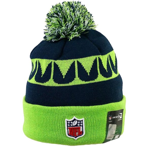 Seahawks Champions Sideline Fleece Pom Beanie NEW - Picture 4 of 6